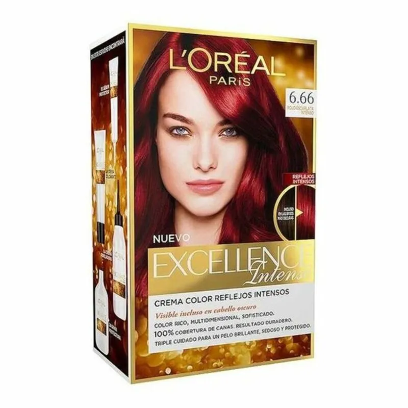 Ilgalaikiai dažai L'Oreal Make Up Excellence Intense Intensyvi raudona Nº 6,66 Rojo Escarlata Intenso Nº 6,66-Rojo Escarlata Int