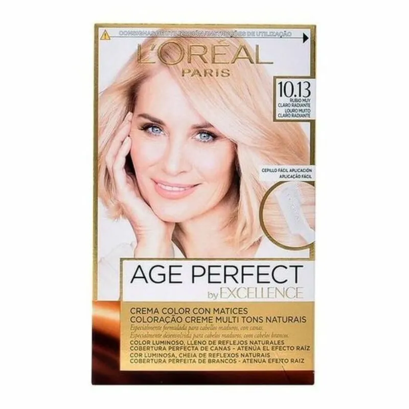 Ilgalaikiai dažai nuo senėjimo L'Oreal Make Up Excellence Age Perfect Nº 10,13 Rubio Muy Claro Radiante (1 vnt.)