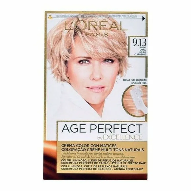 Permanenta Īpaši Noturīga Krāsa Sirmiem Matiem L'Oreal Make Up Excellence Age Perfect Nº 9,13 Rubio Camel (1 gb.)