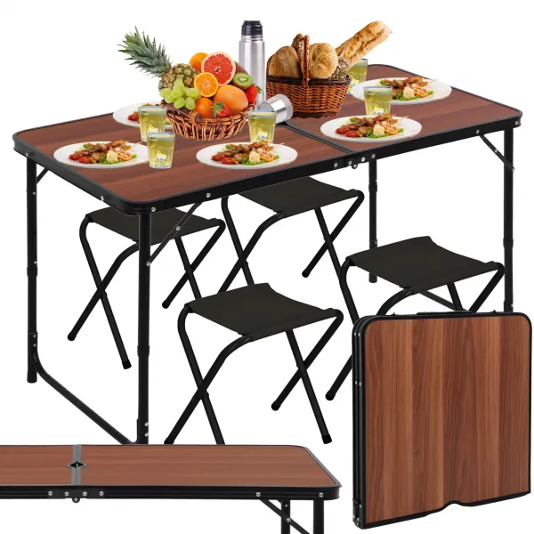 Saliekamais galds ar krēsliem Springos CS0107 120 x 60 cm