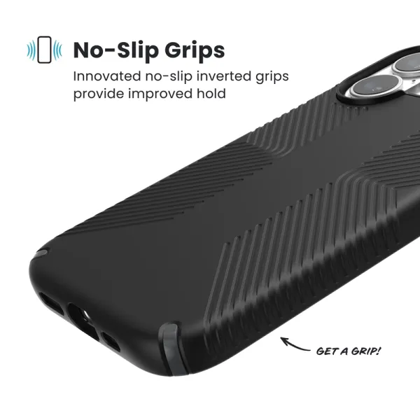 Speck Presidio2 Grip MagSafe - iPhone 17 Case (Black / Slate Gray / White)