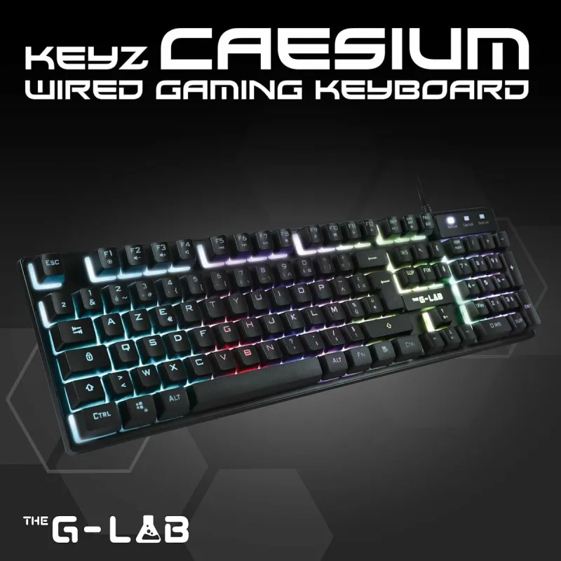 Juhtmevaba Klaviatuur The G-Lab KEYZ-CAESIUMT-W/SP Must