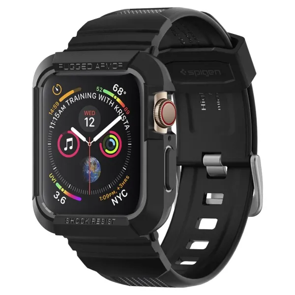 Spigen Rugged Armor Pro Case – Band with case for Apple Watch 44 / 45 mm (Black)