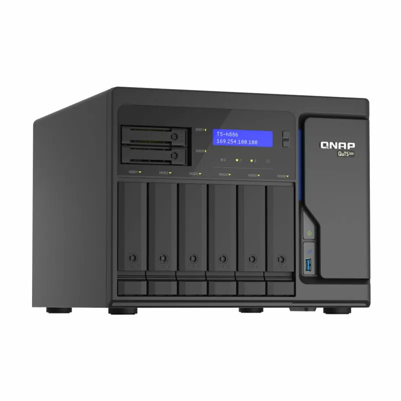NAS Tīkla Suzrage Qnap TS-H886-D1602-8G Melns