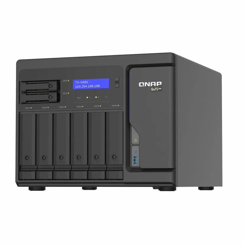 NAS Tīkla Suzrage Qnap TS-H886-D1602-8G Melns