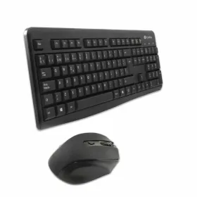 Клавиатура и мышь CoolBox COO-KTR-02W Испанская Qwerty Беспроводный Чёрный испанский QWERTY