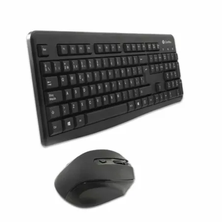 Klaviatūra ir pelė CoolBox COO-KTR-02W Ispaniška Qwerty Belaidis Juoda Ispanų QWERTY
