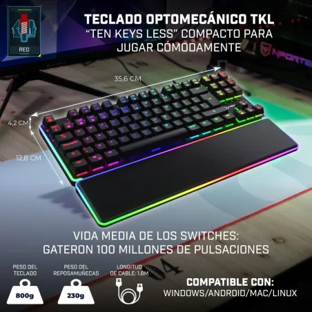 Klaviatūra Newskill NS-KB-GUNGNYR-GAT-RE Ispaniška Qwerty QWERTY Juoda