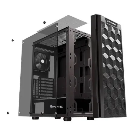 ATX Pus-torņveida Kārba Nfortec NF-CS-AZIR-B Melns