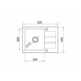Sink with One Basin Maidsinks 1B 1D Black