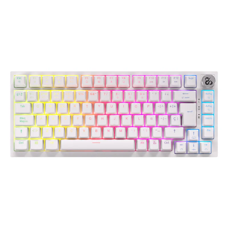 Langaton näppäimistö Newskill NS-KB-PYROSPRO-IV Valkoinen Espanjalainen Qwerty QWERTY