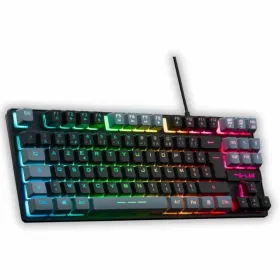 Klaviatūra The G-Lab KEYZ CAESIUM Juoda Pilka Azerty Prancūzų