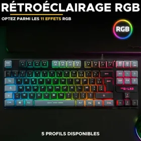 Klaviatūra The G-Lab KEYZ CAESIUM Juoda Pilka Azerty Prancūzų
