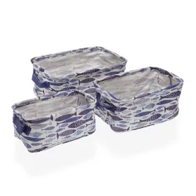 Basket set Versa Aqua 2 18 x 14 x 28 cm