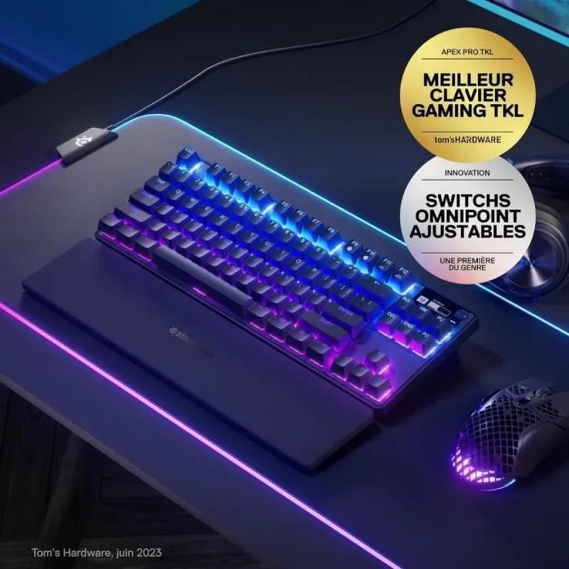 Blueutooth klaviatūra SteelSeries 64869 Melns Francūzis AZERTY