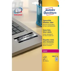 Līmes/Etiķetes Avery 20 Loksnes 96 x 50,8 mm Sudrabains