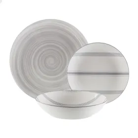 Ruokailuvälineet Versa VORTEX  Harmaa Posliini 18 Kappaletta