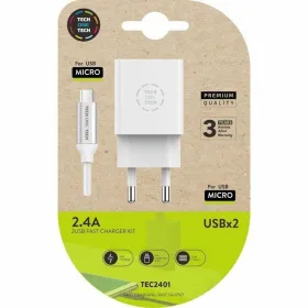 Sienas Lādētājs Tech One Tech TEC2401 Balts