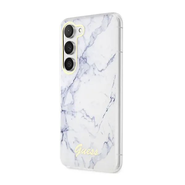 Guess Marble Collection - Case for Samsung Galaxy S23+ (White)