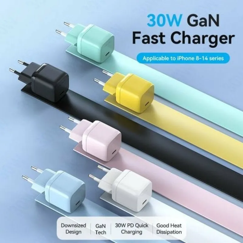Sienas Lādētājs Vention FAKP0-EU Rozā 30 W USB-C