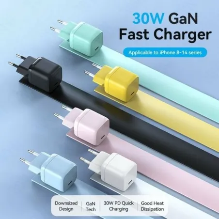 Sienas Lādētājs Vention FAKP0-EU Rozā 30 W USB-C