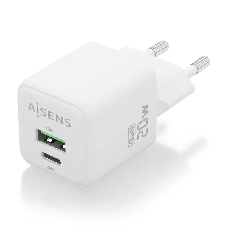 Sieninis įkroviklis Aisens ASCH-20W2P010-W Balta 20 W (1 vnt.)