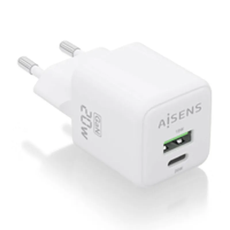 Sieninis įkroviklis Aisens ASCH-20W2P010-W Balta 20 W (1 vnt.)