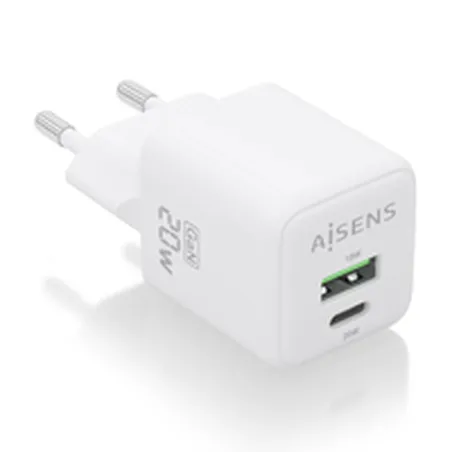 Sieninis įkroviklis Aisens ASCH-20W2P010-W Balta 20 W (1 vnt.)