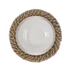 Table Mat Versa White Textile Water hyacinth 38 cm