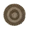 Table Mat Versa White Black Textile Water hyacinth 38 cm