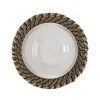 Table Mat Versa White Black Textile Water hyacinth 38 cm