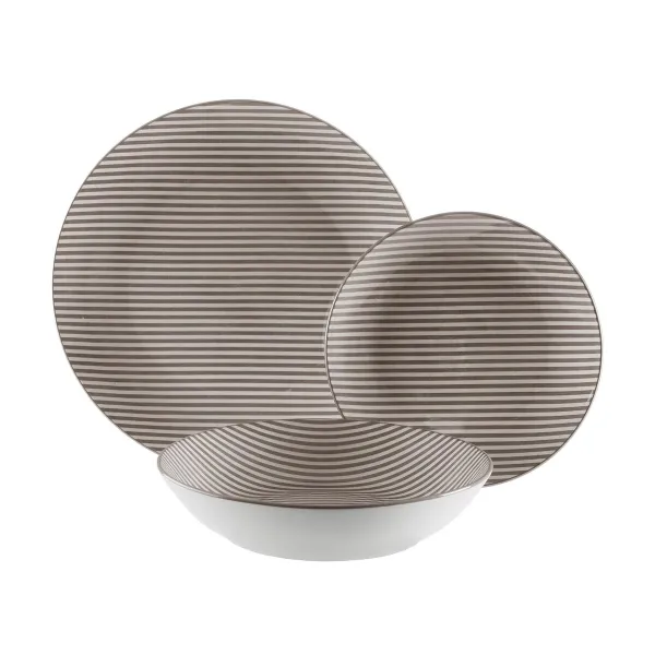 Tableware Versa Grey Porcelain 18 Pieces
