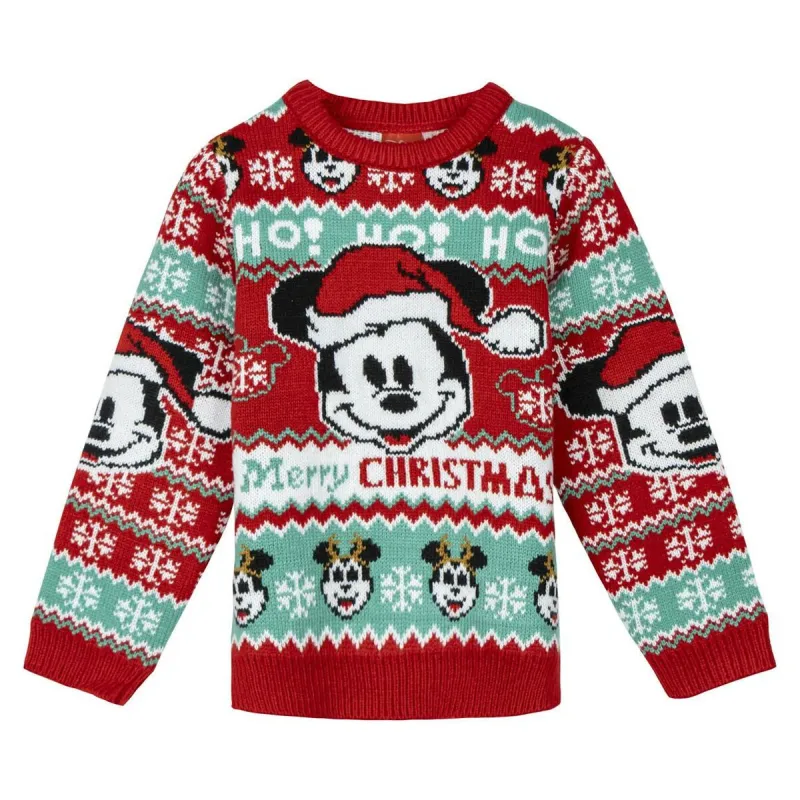 Vaikiškas megztinis Mickey Mouse Raudona Kalėdos 7 metų