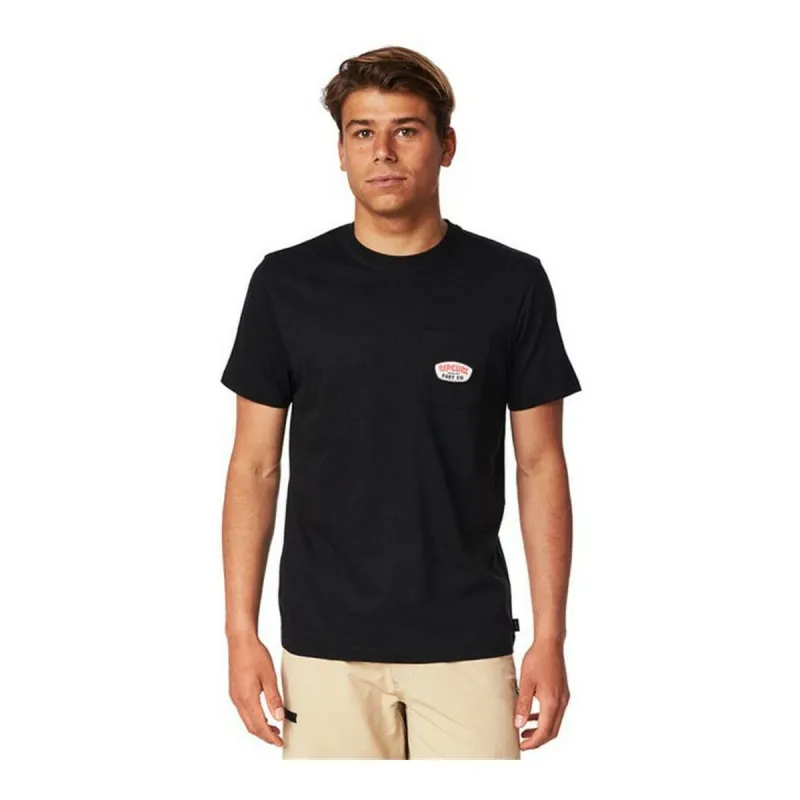 Vīriešu Krekls ar Īsām Piedurknēm Rip Curl CTEVA5-90 Melns (S)