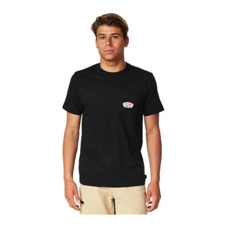 Vīriešu Krekls ar Īsām Piedurknēm Rip Curl CTEVA5-90 Melns (S)