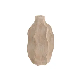 Vāze Home ESPRIT Bēšs Keramika Viļņi Verouderde afwerking 16 x 16 x 30 cm