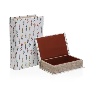Decorative box Versa Blume Canvas MDF Wood Book