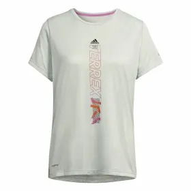 Sieviešu Krekls ar Īsām Piedurknēm Adidas HF9288 Bēšs (XS)