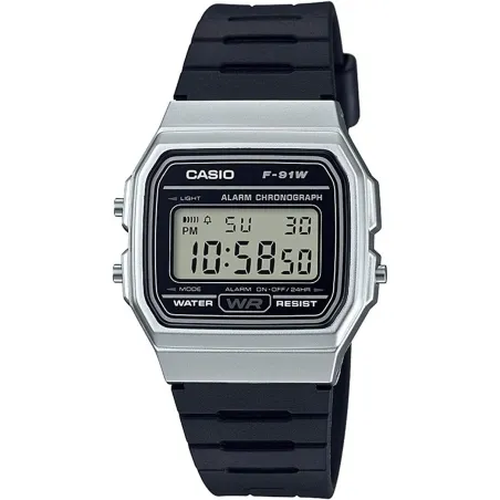 Abiejų lyčių laikrodis Casio F-91 BIO RESIN STRAP - SILVER (Ø 35 mm)