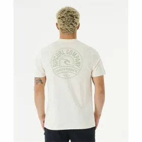 Vīriešu Krekls ar Īsām Piedurknēm Rip Curl 03PMTE-3021 Balts (XL)