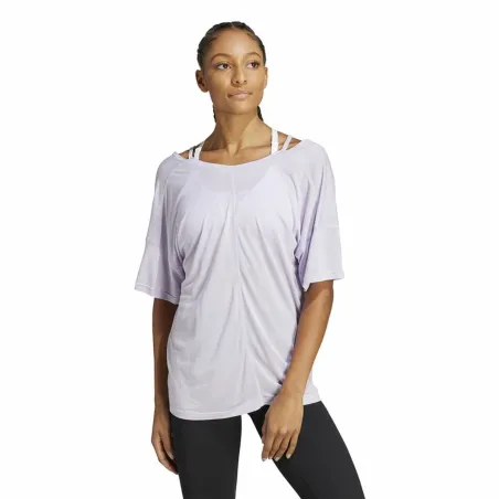 Футболка с коротким рукавом женская Adidas Yoga Studio Oversized Лиловый