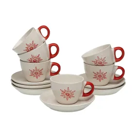 Set of 6 Cups with Plate Versa Yule Stoneware