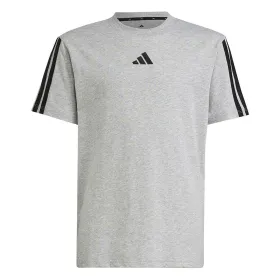 Krekls ar Īsām Piedurknēm Bērniem Adidas 3stripes Melns Gaiši pelēks