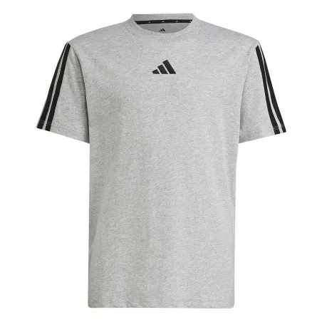 Детский Футболка с коротким рукавом Adidas 3stripes Чёрный Светло-серый