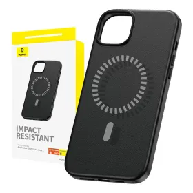 Magnetic Phone Case for iPhone 15 ProMax Baseus Fauxther Series (Black)