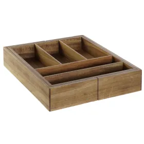 Aterinlaatikko DKD Home Decor Luonnonvärinen akaasia 35 x 30 x 7 cm