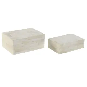 Ehtekarp Kodu ESPRIT Luust Mangopuit 18 x 13 x 7,7 cm (2 tükki)