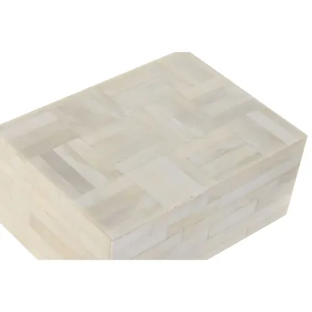 Шкатулка для украшений Home ESPRIT Bone Mango Wood 18 x 13 x 7,7 см (2 шт.)