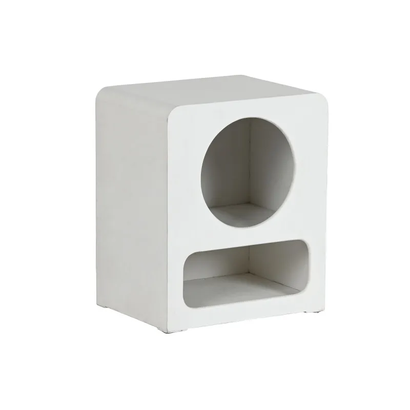 Naktsskapītis Home ESPRIT, balts, MDF, koks, 40 x 30 x 48 cm