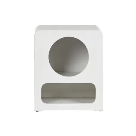 Naktsskapītis Home ESPRIT, balts, MDF, koks, 40 x 30 x 48 cm